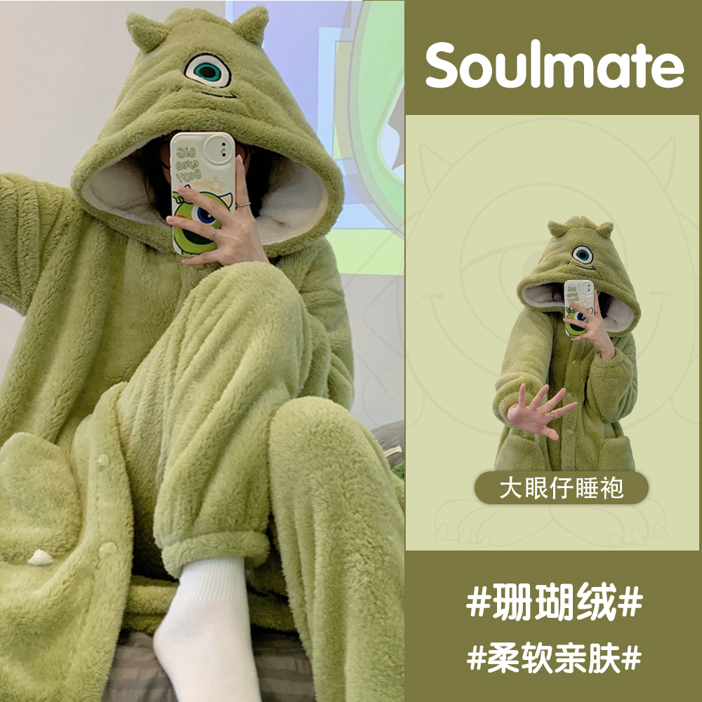 秋冬季珊瑚绒睡袍2025年新款浴袍