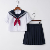 水手服jk制服校服套装 基础款 长袖 夏季 学院风班服百褶裙女 短袖 正版