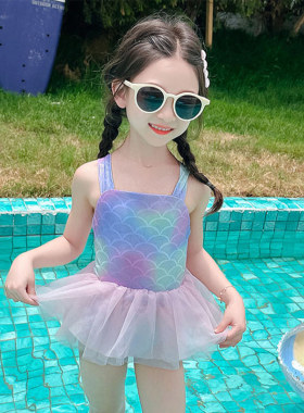 女童连体泳衣夏女孩美人鱼