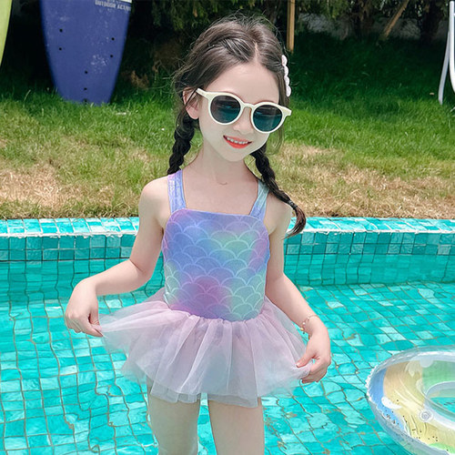 女童连体泳衣夏女孩美人鱼