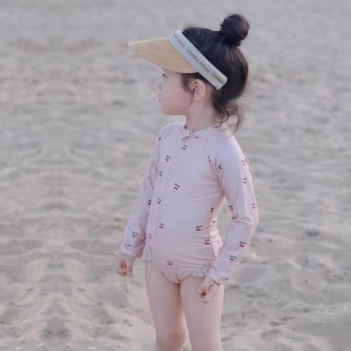 女童速干防晒连体泳衣
