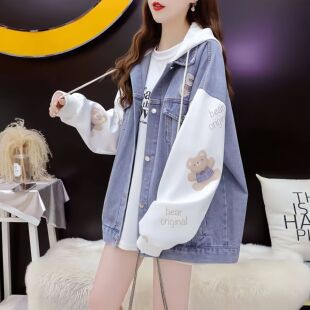 学院风韩版牛仔外套女春秋2025新款初高中学生宽松休闲夹克上衣潮