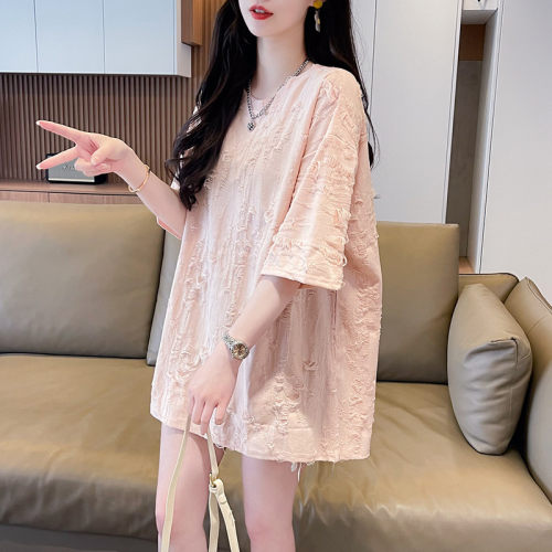 大码女装宽松百搭短袖t恤女