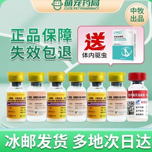 中牧狗狗疫苗四联科前狂犬科旺福宠物预防犬瘟细小狂犬整盒