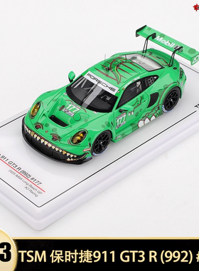 保时捷 911 992 GT3 R IMSA #177 TSM 1:43 AO赛车汽车模型绿恐龙