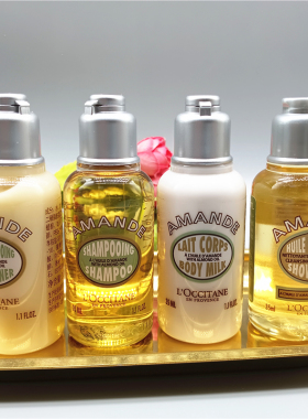 专柜中小样 欧舒丹 甜扁桃沐浴露身体乳洗发露护发素35ml旅行套装