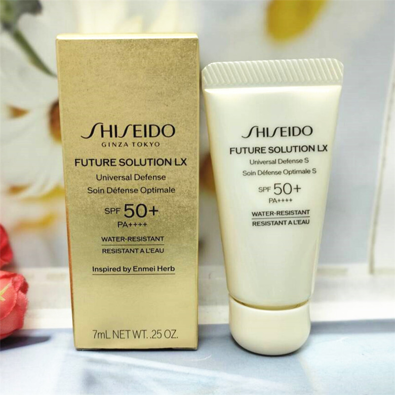 国内专柜资生堂新版时光琉璃臻采防晒隔离乳7ml小样SPF50+28年2月
