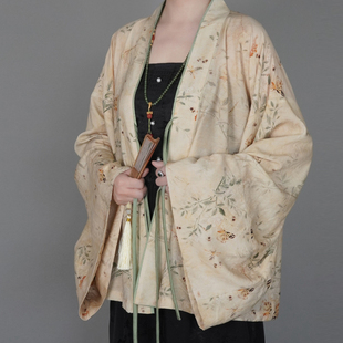 随淇自然【蝶恋】大码汉服女春夏天丝印花魏晋北朝褶衣胖mm230斤