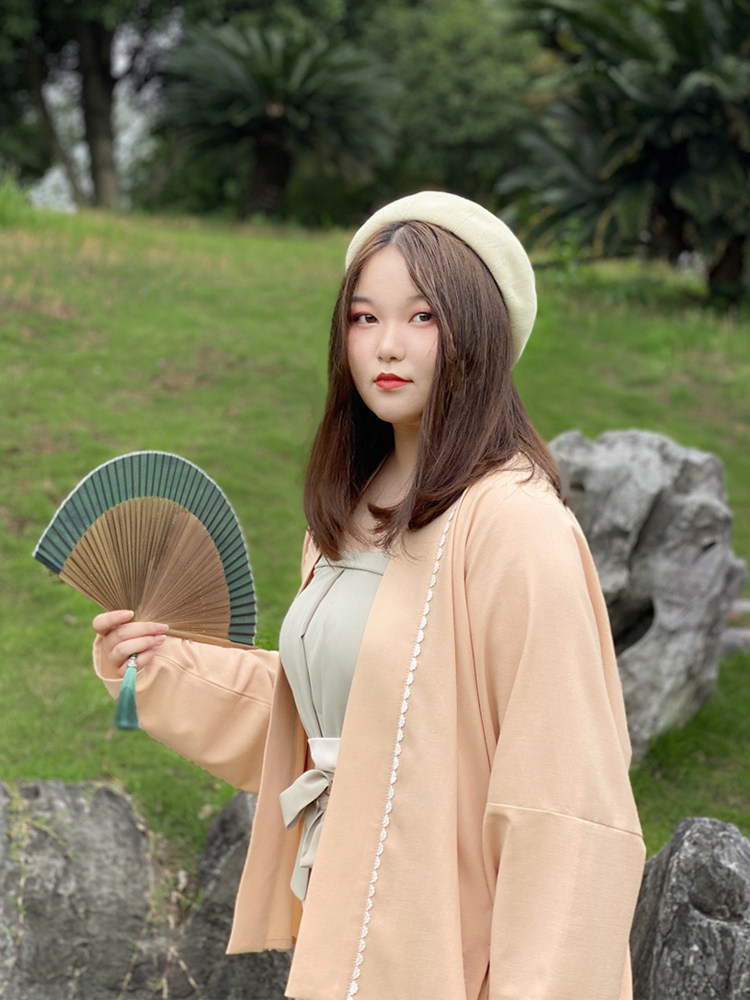 SUI QI NATURAL [LANTING 서문] 여성용 오리지널 플러스 사이즈 HANFU 봄 가을 송나라 나선형 스커트 비행기 소매 지방 MM 230 파운드 제작