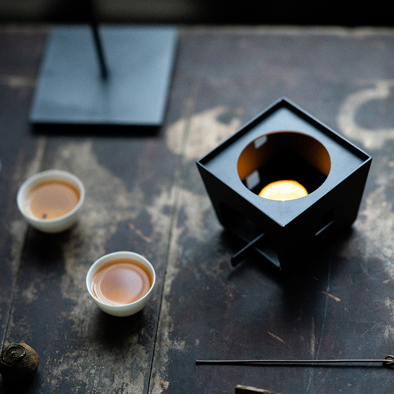 草木祠 铁艺温茶器温酒煮茶器蜡烛台酒精灯架底座家用保温小茶炉