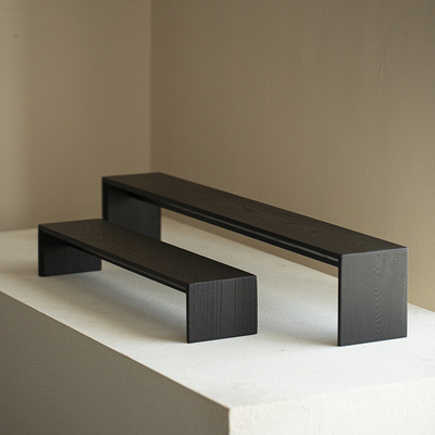 草木祠复古火烧炭化实木杯架茶棚