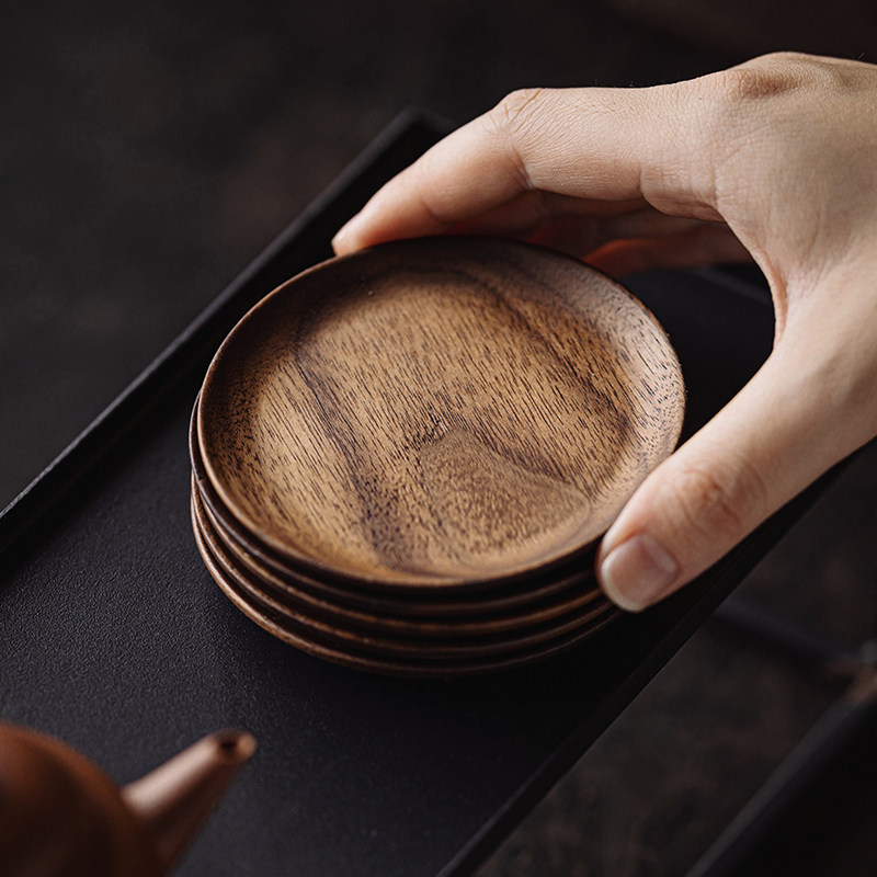 草木祠 黑胡桃木杯垫 原木实木杯托 茶点蝶 茶杯隔热垫茶道配件,餐饮具,茶道/零配,淘宝优惠券,粉丝福利购,淘宝优惠卷