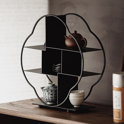 草木祠复古铁艺海棠置物架