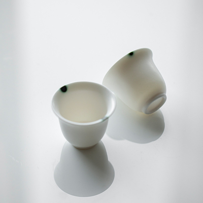 白瓷茶杯品茗杯日式侘寂风简约