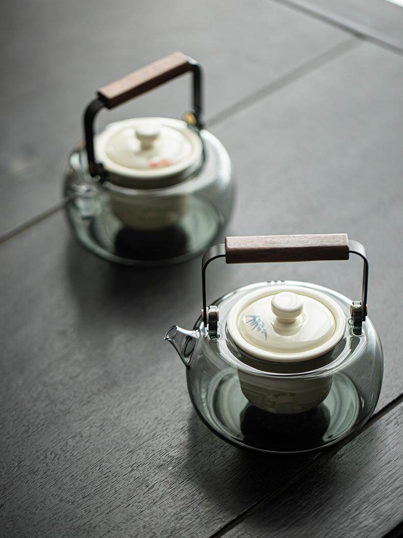 草木祠玻璃茶壶耐高温泡茶壶电陶炉明火带内胆煮茶壶烧水壶温茶炉