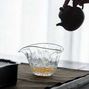 草木祠 琉璃玻璃公道杯 茶海功夫茶具透明耐热玻璃公杯分茶器匀杯