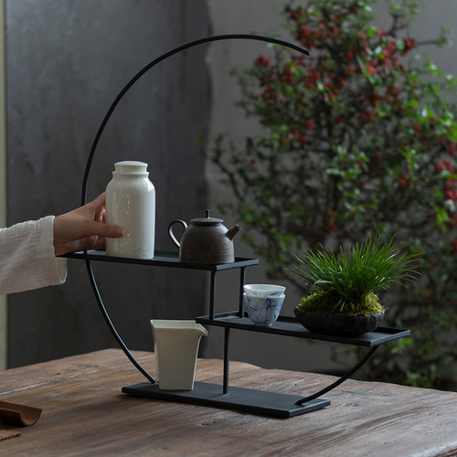 日式风铁艺多宝阁功夫茶具配件