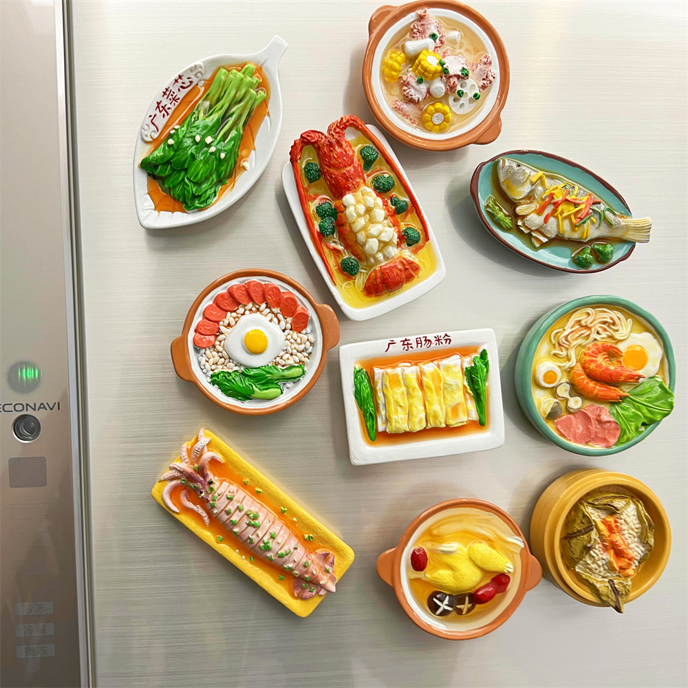 早茶冰箱贴肠粉仿真美食广州广式文创纪念品特色点心煲仔饭食玩