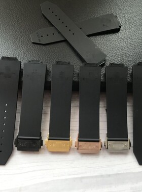 硅胶表带适用HUBLOT恒宝宇舶大爆炸柔软黑色橡胶男士手表带25*17m