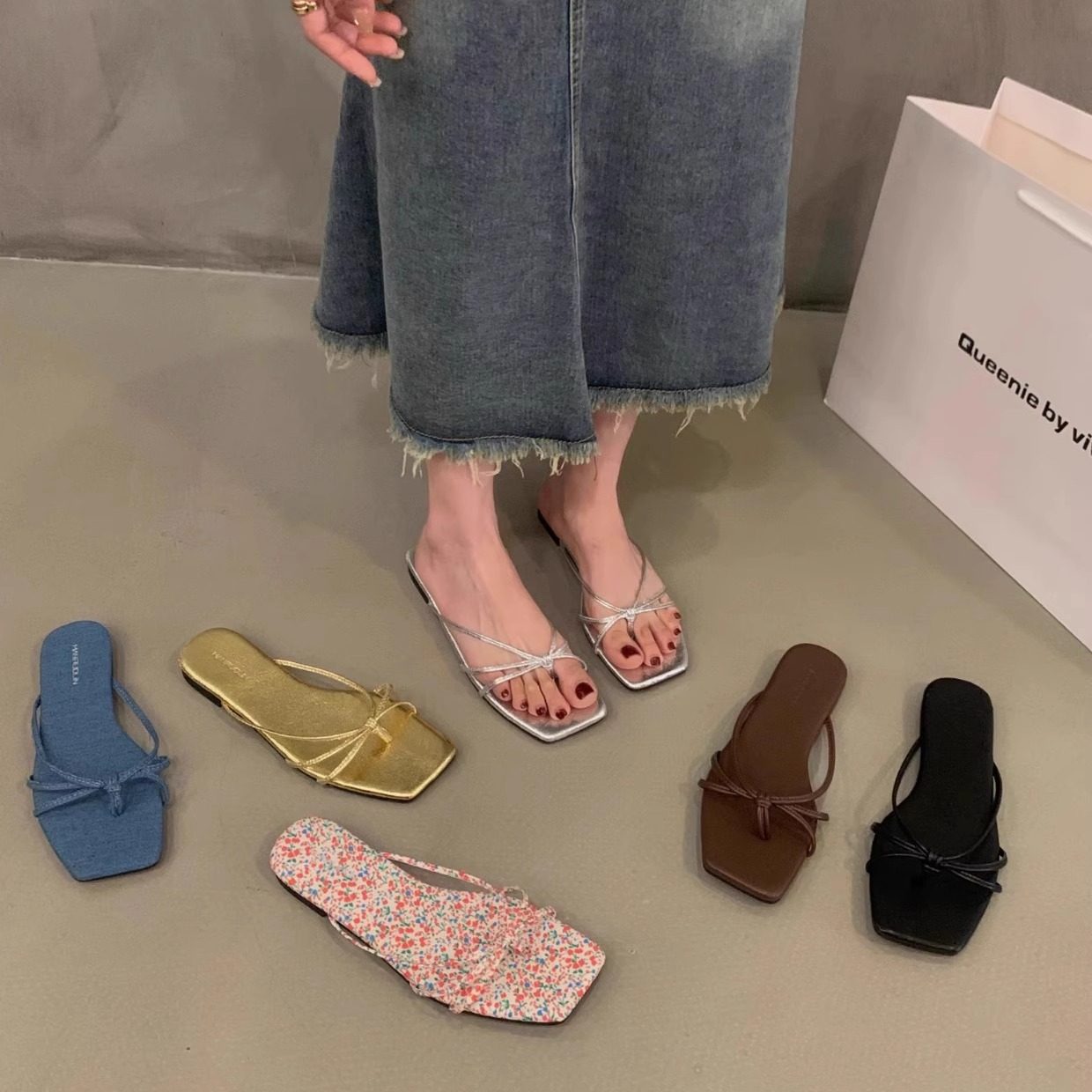 大码女鞋41一43胖脚宽肥平底夹脚趾人字拖鞋女仙女风度假沙滩凉拖,女鞋,一字拖,淘宝优惠券,粉丝福利购,淘宝优惠卷