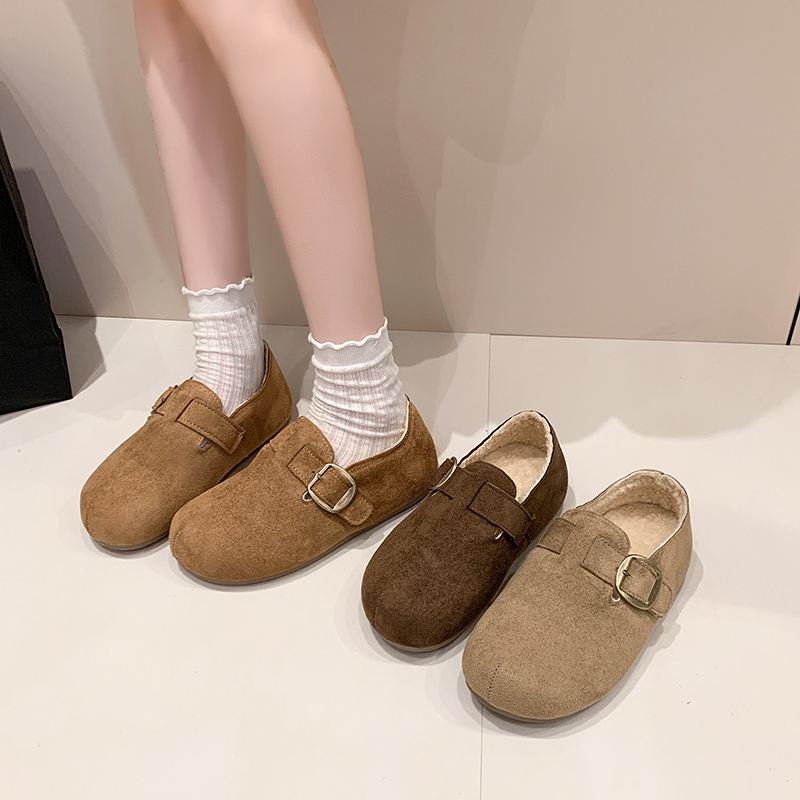 大码女鞋41到43勃肯鞋女冬季加绒保暖豆豆鞋一脚蹬丑萌博肯二棉鞋