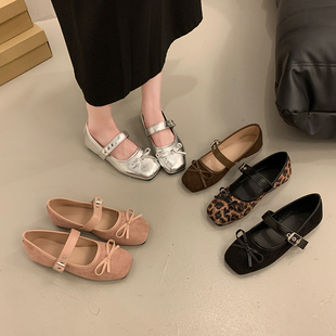 女鞋 晚风单鞋 大码 41一43胖脚宽肥法式 女百搭玛丽珍鞋 浅口芭蕾舞鞋
