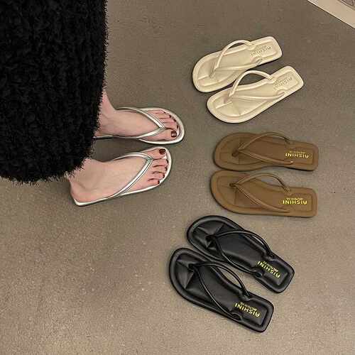 大码女鞋41一43平底人字拖鞋女夏外穿休闲家居时尚简约防滑沙滩拖
