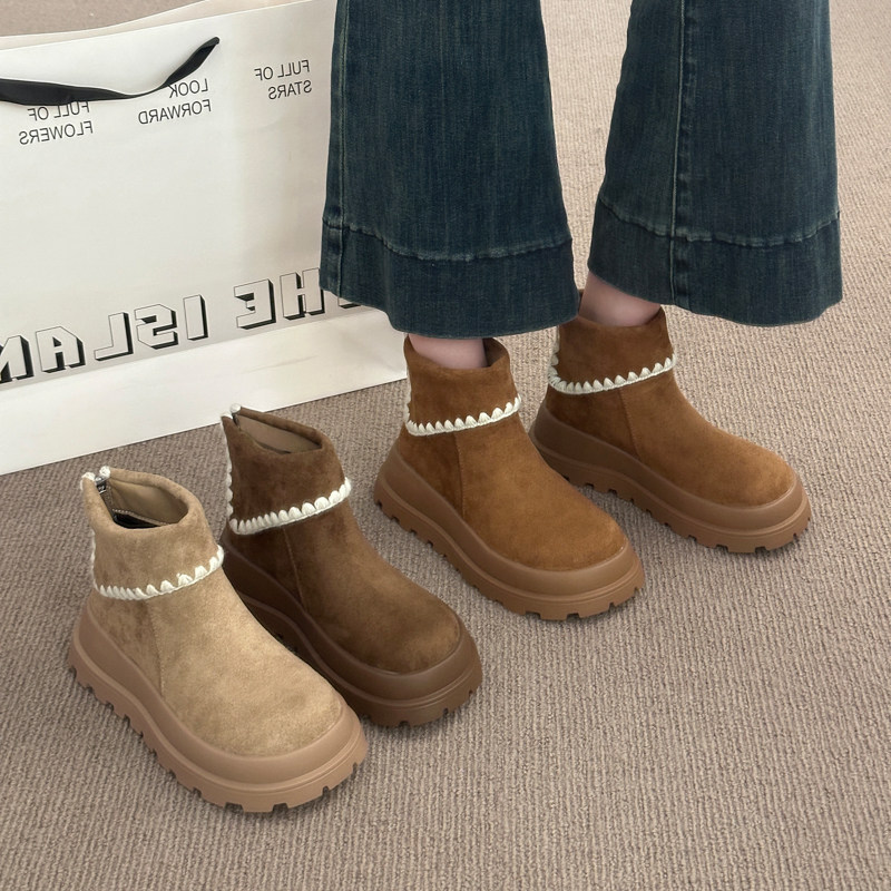 大码女靴41到43胖脚宽肥复古绒面勃肯短靴女百搭英伦风厚底马丁靴,女鞋,马丁靴,淘宝优惠券,粉丝福利购,淘宝优惠卷
