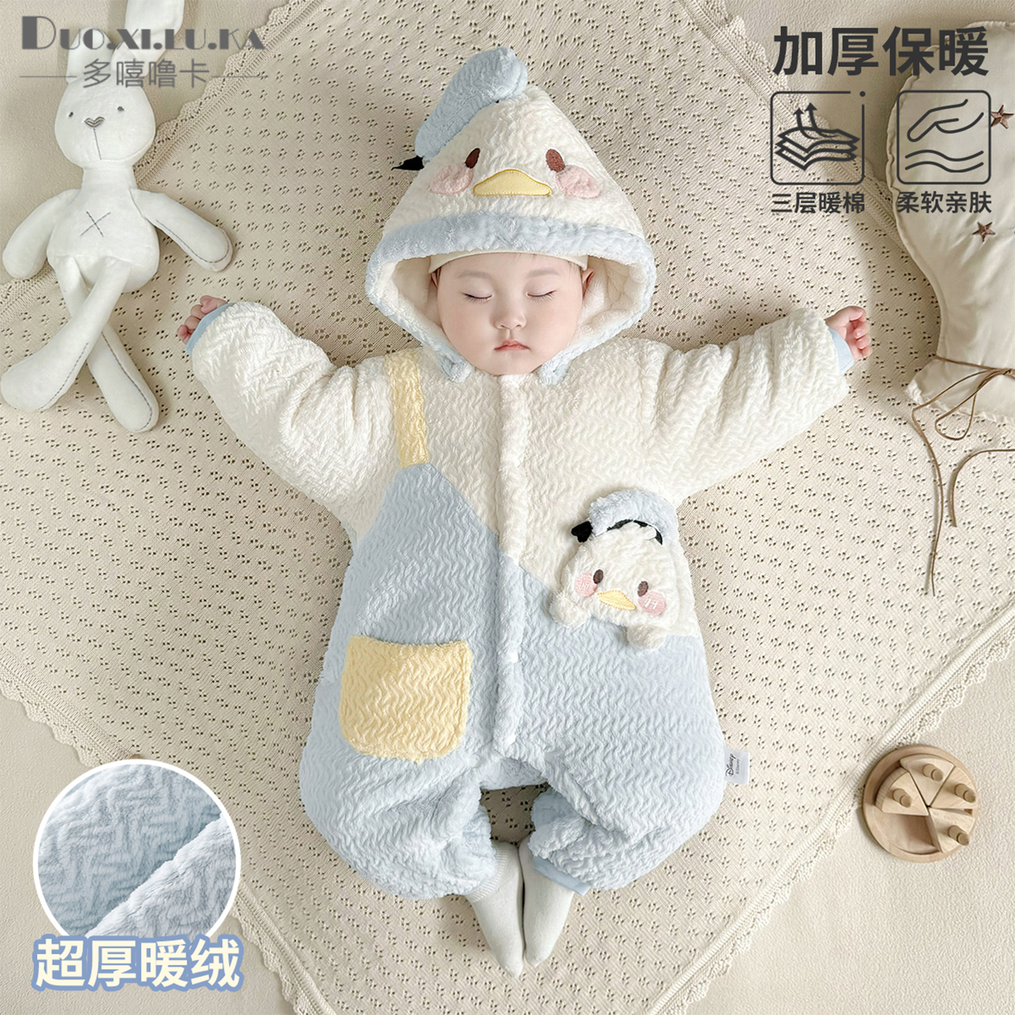 新生婴儿衣服秋冬季装连体衣宝宝加厚套装棉衣满月服外出抱衣加绒