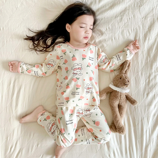 睡衣秋装 棉男宝宝保暖内衣分体家居服女童长袖 潮 套装 儿童秋衣秋裤