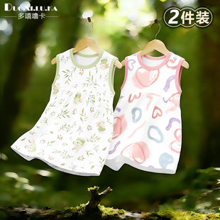 女童连衣裙无袖凉快夏季新款小女孩公主裙儿童纯棉背心裙子中小童