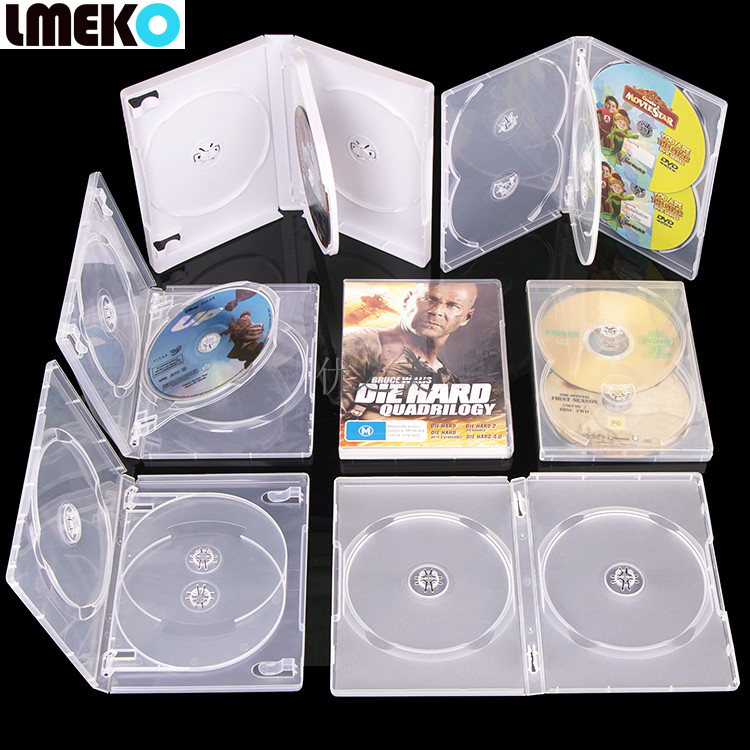 加厚光盘盒dvd塑料碟盒25/27/33mm黑色方盒单碟多碟盒子可插彩页