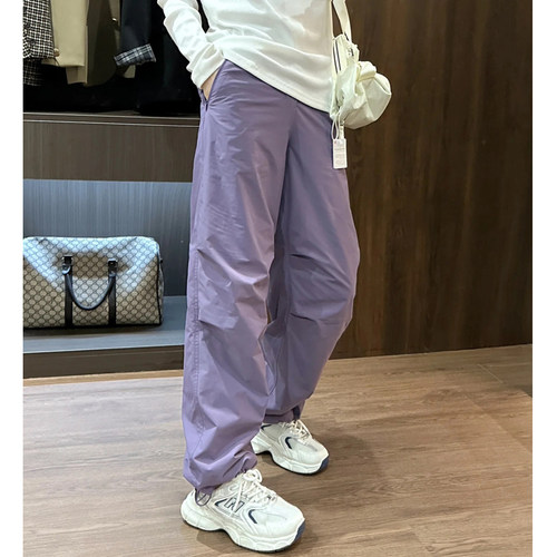 美式复古速干工装裤女夏季轻薄