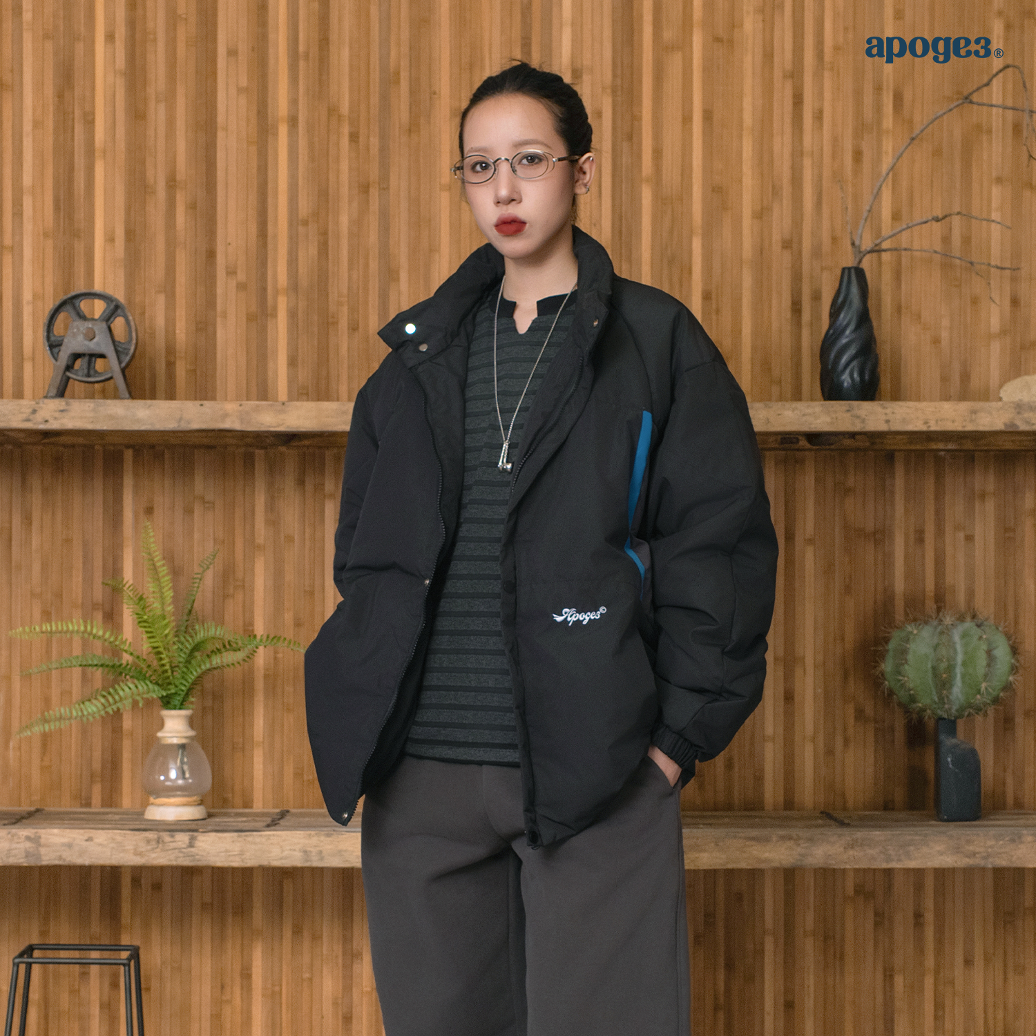 拼色羽绒服男宽松休闲潮牌外套