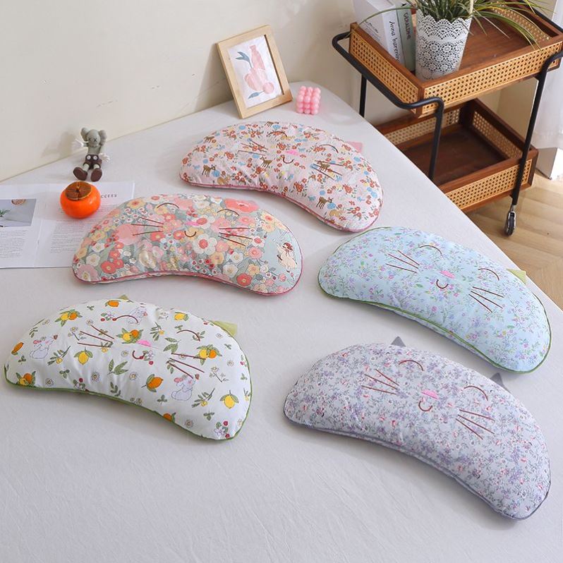 纯棉荞麦枕纱布婴儿儿童可爱猫枕头荞麦枕头宝宝枕荞麦枕头护颈枕