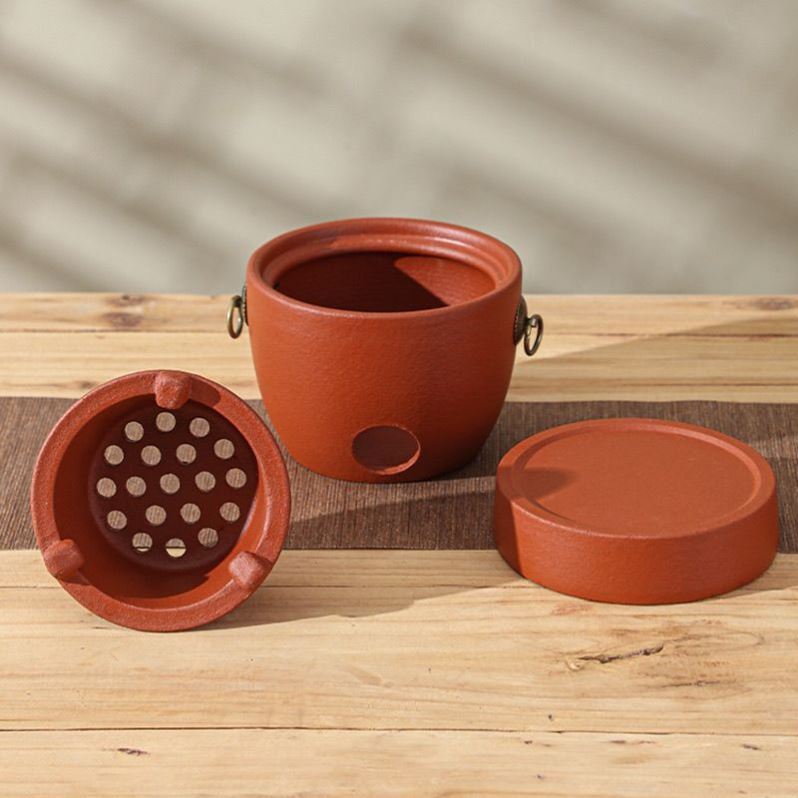 潮州红泥风炉仔围炉煮茶壶泡茶炭火耐高温明火潮汕木炭炉电碳两用