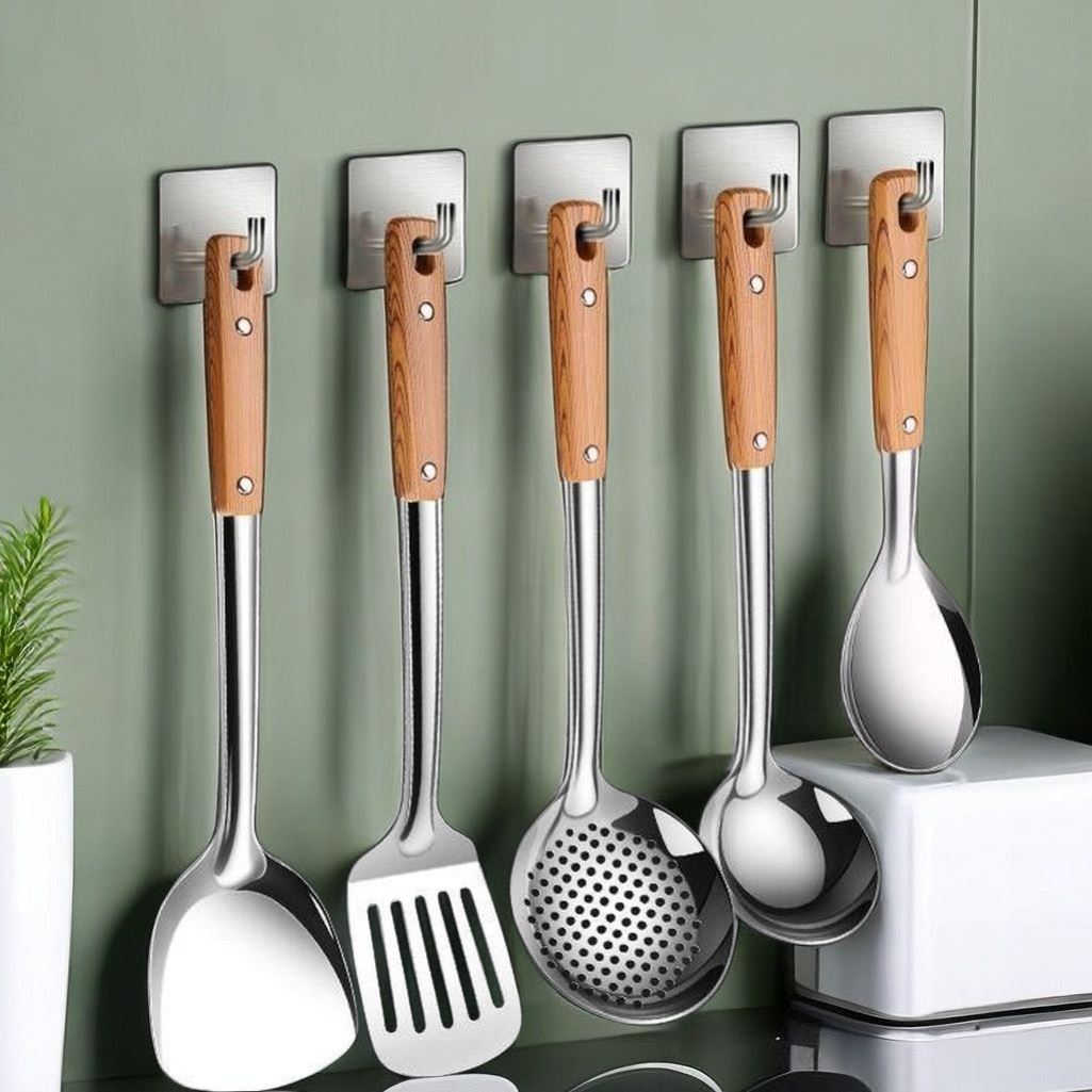 家用厨房专用厨具套装不锈钢锅铲漏勺长柄铲勺全套耐用一体成型