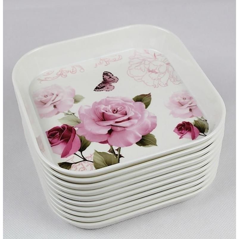 吐骨盘塑料盘子骨头碟子骨碟盘家用水果盘小碟子小盘子桌面垃圾盘