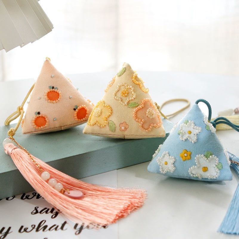 平安符手工刺绣diy材料包端午节珠绣粽子随身香囊送男友香包简单