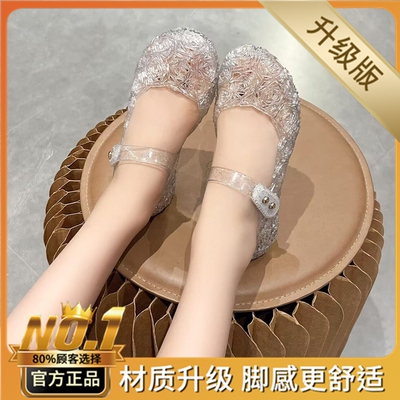女童水晶果冻凉鞋2025新款夏季儿童小女孩外穿洋气塑料公主鞋防滑 — 2