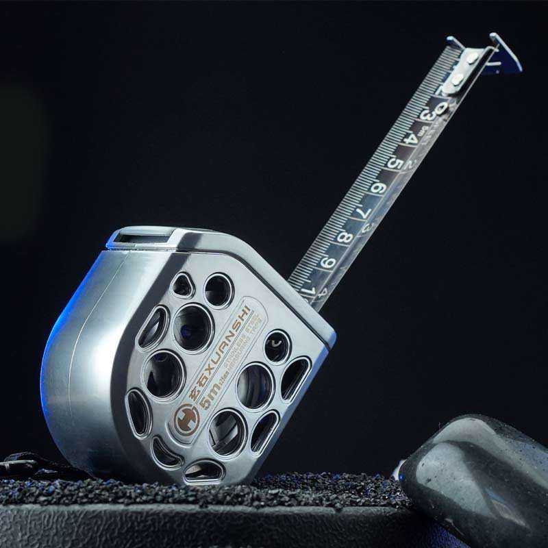 新款高档镂空不锈钢刹车卷尺防水耐磨5M7.5M公英自锁卷尺