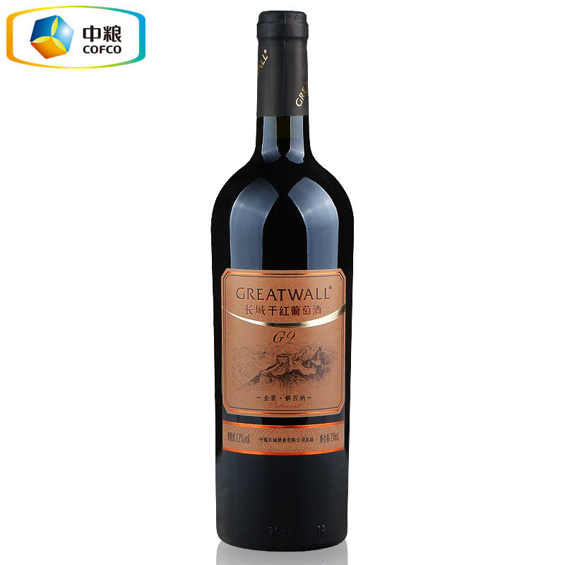 国产红酒 整箱六支装 中粮长城金装G9解百纳