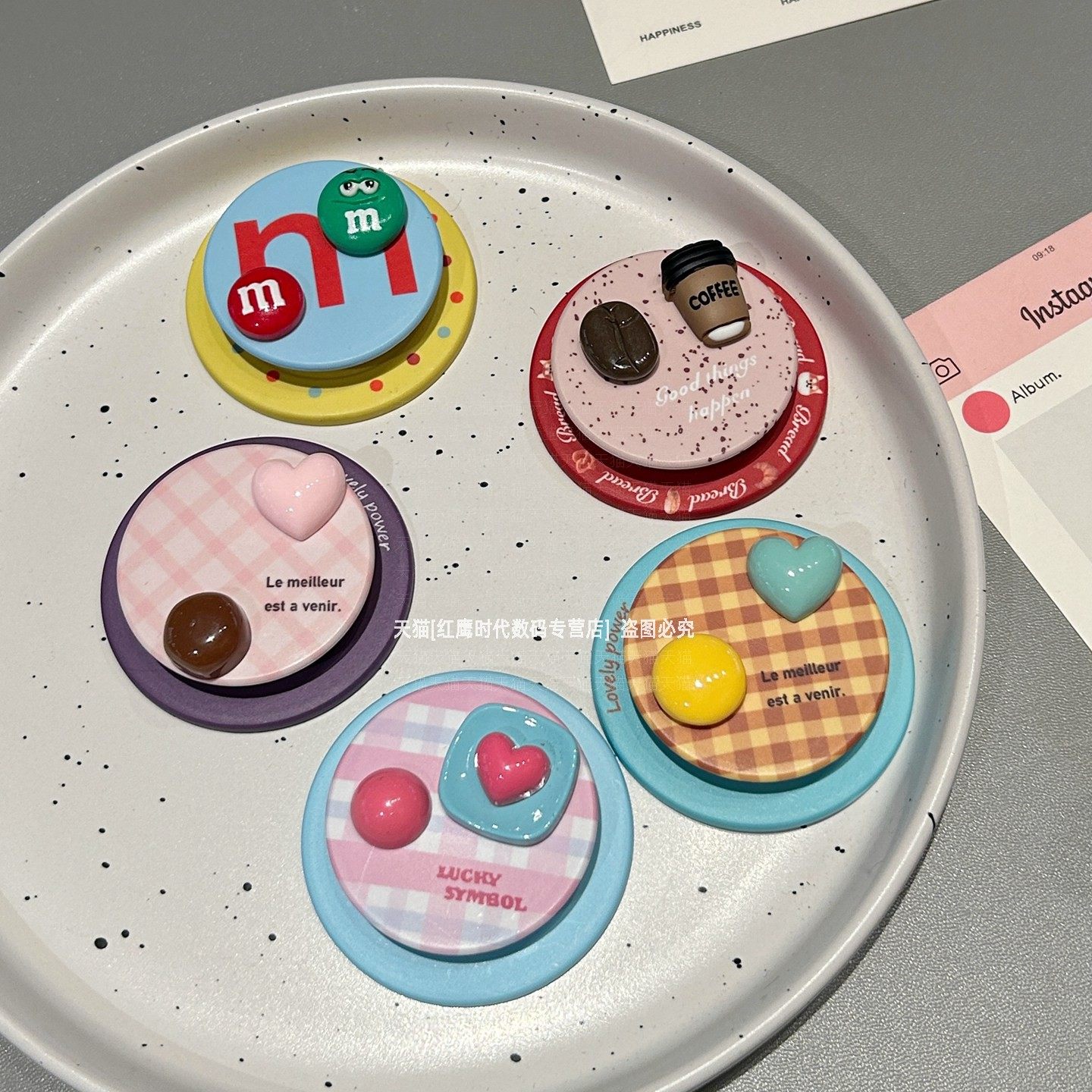 ins立体咖啡爱心糖果气囊磁吸手机支架个性magsafe吸附式背贴强磁性桌面支撑追剧手机架适用小米17promax贴片