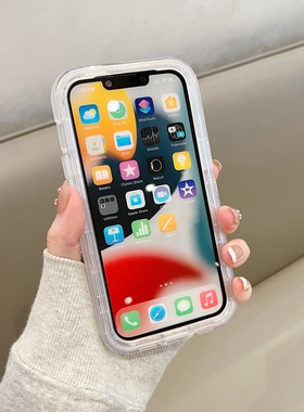 高出屏幕17适用苹果16手机壳Air透明iPhone15plus可磁吸ip14pro三合一13promax加厚12pm全包防摔por硅胶新款