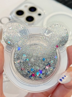 流沙米琪磁吸手机支架超好看magsafe吸附式桌面支撑气垫可爱少女心背贴气囊伸缩磁力圈适用苹果16promax15 14