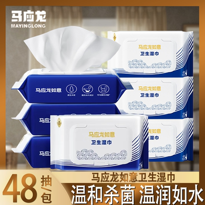 马应龙如意湿厕纸痔疮经期用温和杀菌48片家用清凉擦拭卫生湿巾