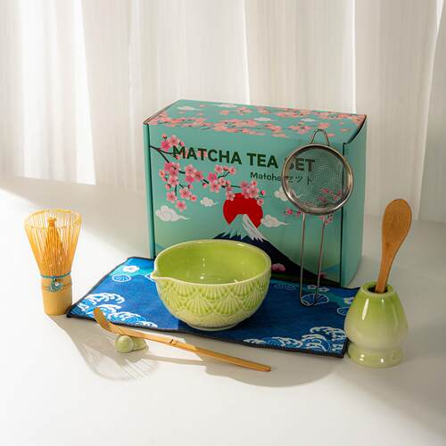 日式陶瓷抹茶碗套装含茶筅Matcha