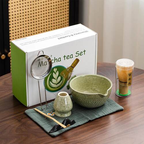 日式陶瓷抹茶碗茶筅百本立套装