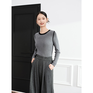 【草莓粉丝专享】lagogo柔软弹力百搭通勤针织衫女NCMM459C26