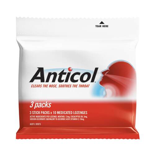 澳洲直邮代购Anticol清凉硬糖润喉糖喉咙含片薄荷醇桉树油维生素C